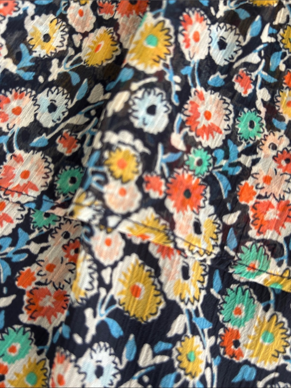 LOFT Floral Tiered Mini Skirt NWT Size Large Elastic Waist Boho Cottagecore - Picture 3 of 7